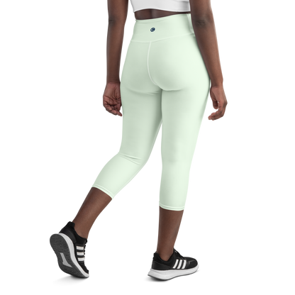 Michigan Upper Peninsula Yoga Capri Leggings (w/ UP USA Flag) | Dew Green