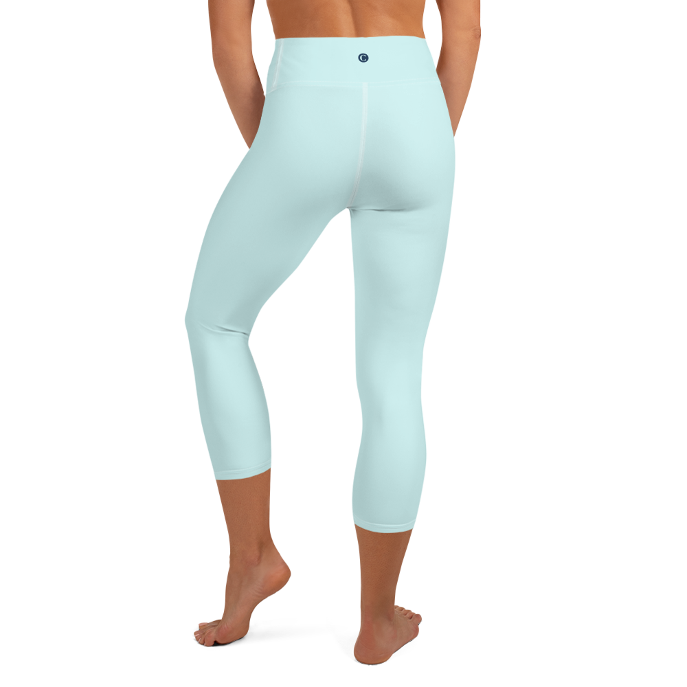 Michigan Upper Peninsula Yoga Capri Leggings (w/ UP USA Flag) | Cyan