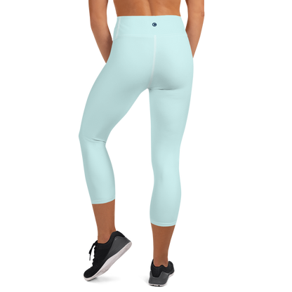 Michigan Upper Peninsula Yoga Capri Leggings (w/ UP USA Flag) | Cyan