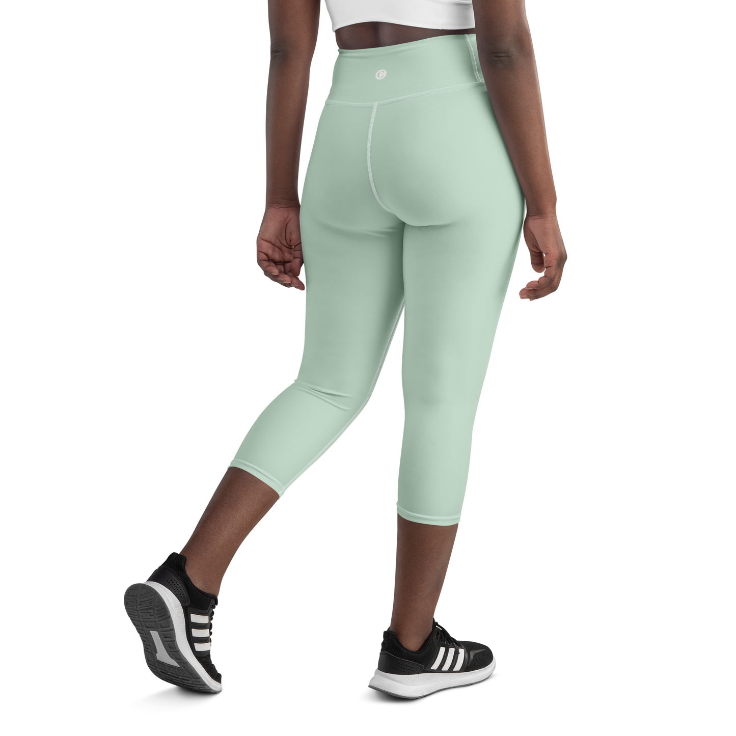 Michigan Upper Peninsula Yoga Capri Leggings (w/ UP USA Flag) | Sea Green