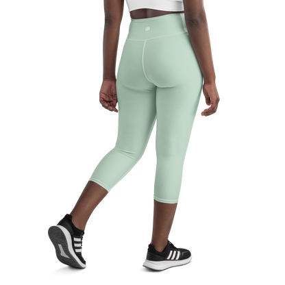 Michigan Upper Peninsula Yoga Capri Leggings (w/ UP USA Flag) | Sea Green