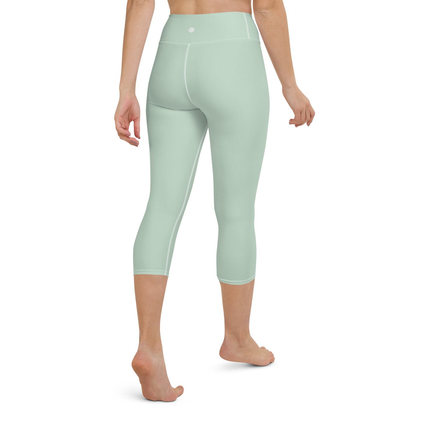 Michigan Upper Peninsula Yoga Capri Leggings (w/ UP USA Flag) | Sea Green