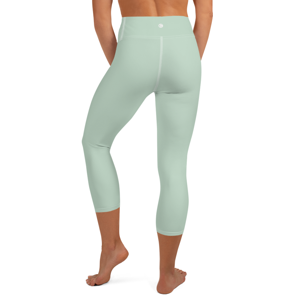 Michigan Upper Peninsula Yoga Capri Leggings (w/ UP USA Flag) | Sea Green