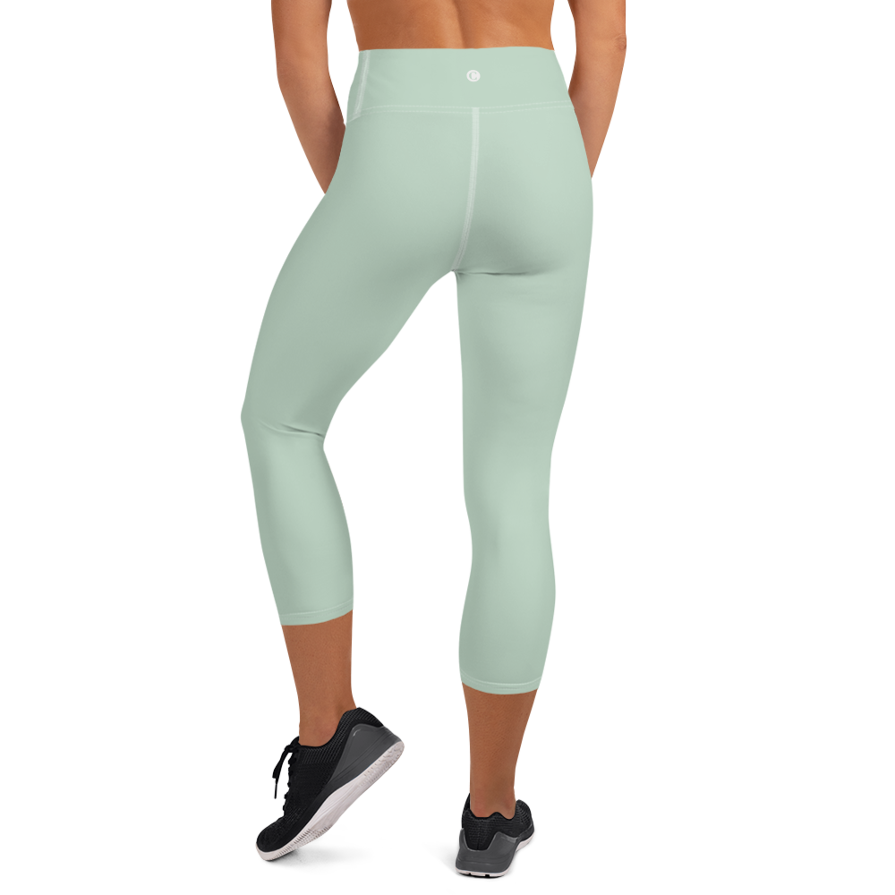 Michigan Upper Peninsula Yoga Capri Leggings (w/ UP USA Flag) | Sea Green