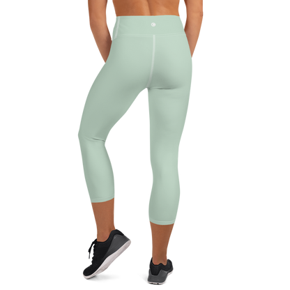 Michigan Upper Peninsula Yoga Capri Leggings (w/ UP USA Flag) | Sea Green