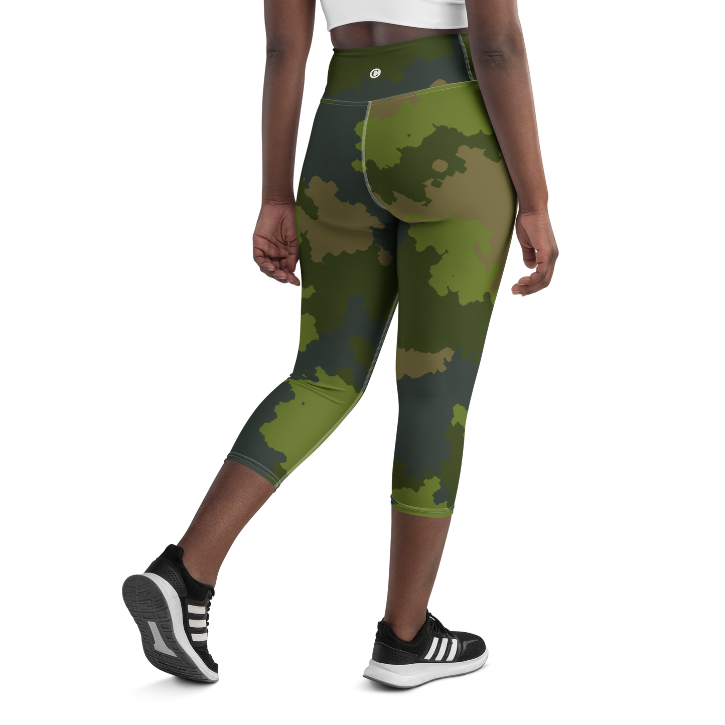 Michigan Upper Peninsula Yoga Leggings (w/ UP USA Flag) | Woodland Camo