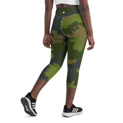 Michigan Upper Peninsula Yoga Leggings (w/ UP USA Flag) | Woodland Camo