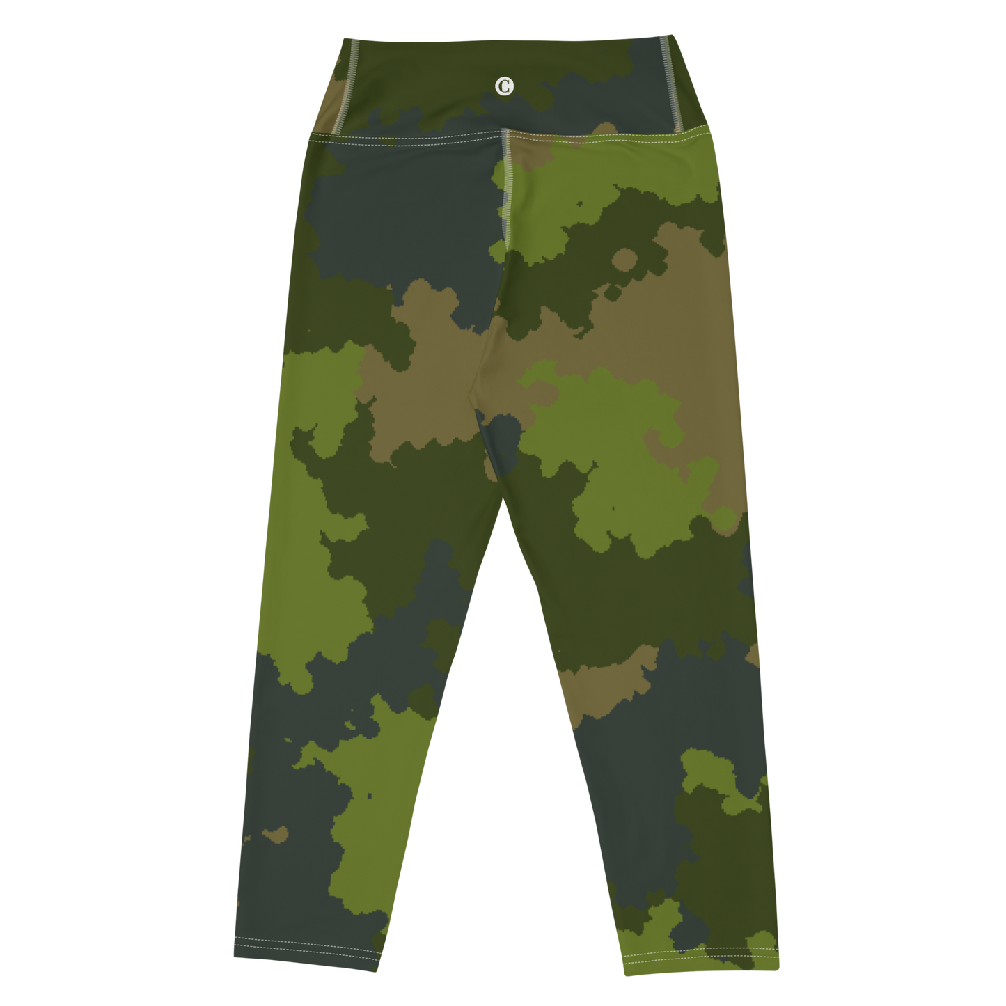 Michigan Upper Peninsula Yoga Leggings (w/ UP USA Flag) | Woodland Camo