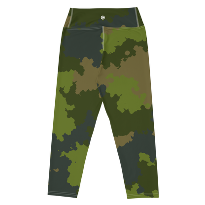 Michigan Upper Peninsula Yoga Leggings (w/ UP USA Flag) | Woodland Camo