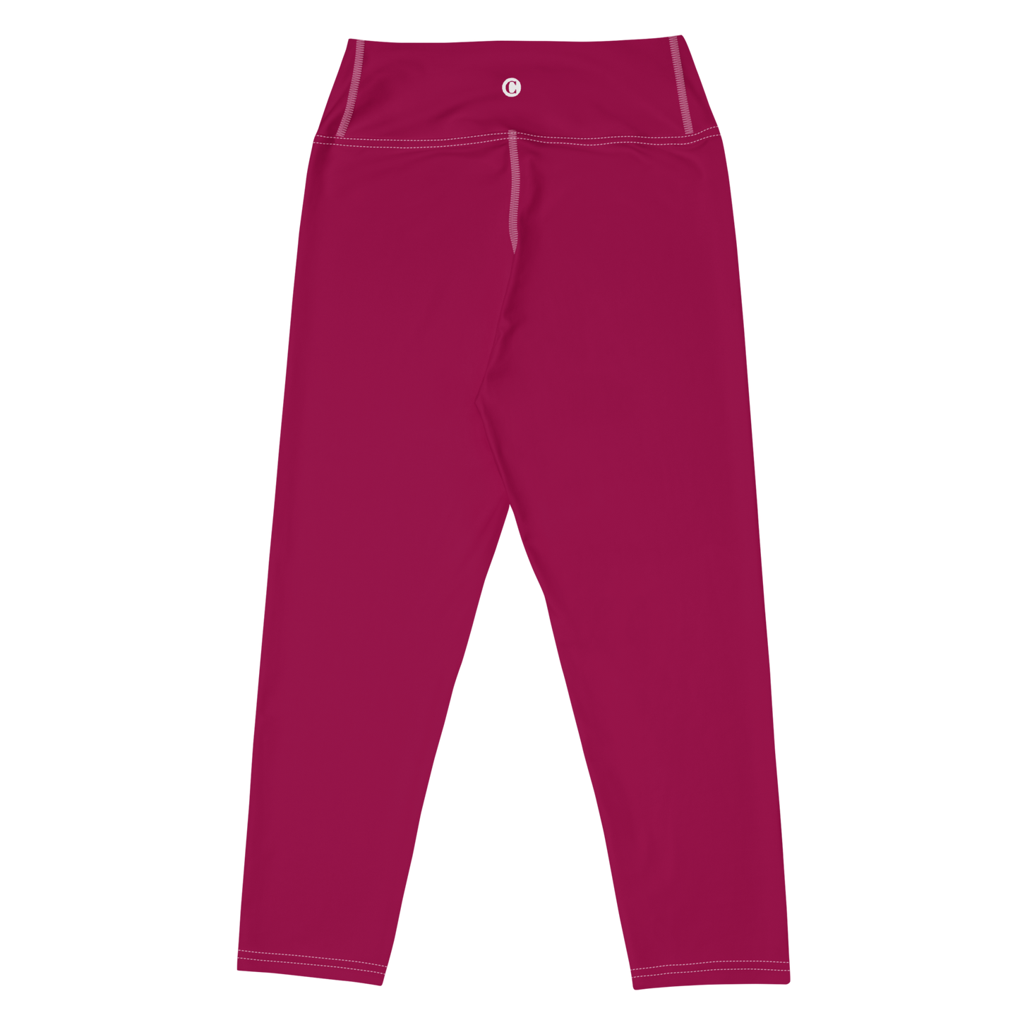 Michigan Upper Peninsula Yoga Capri Leggings (w/ UP Outline) | Burgandy