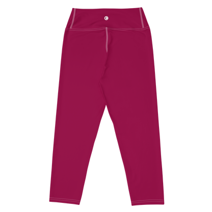 Michigan Upper Peninsula Yoga Capri Leggings (w/ UP Outline) | Burgandy