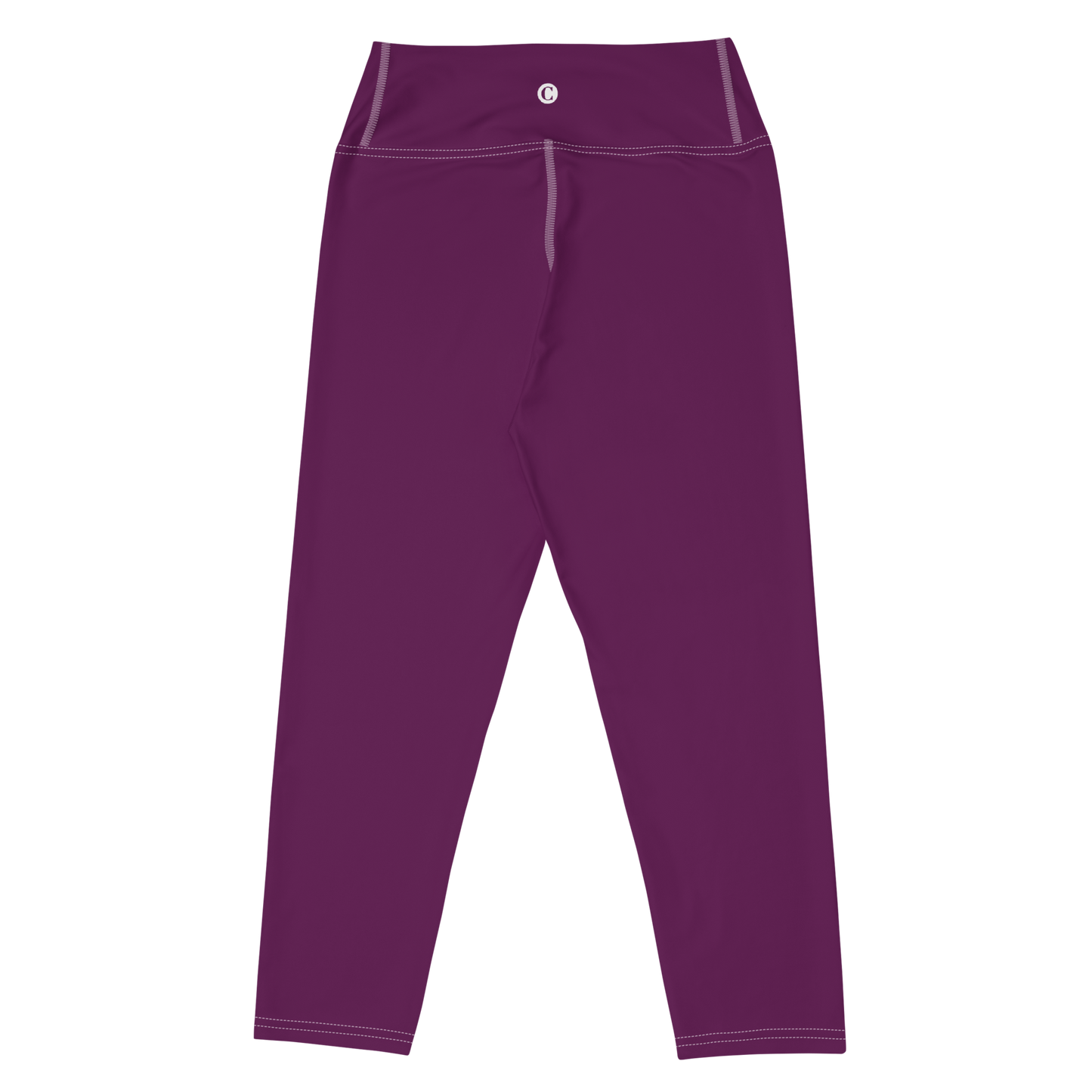 Michigan Upper Peninsula Yoga Capri Leggings (w/ UP Outline) | Tyrian Purple