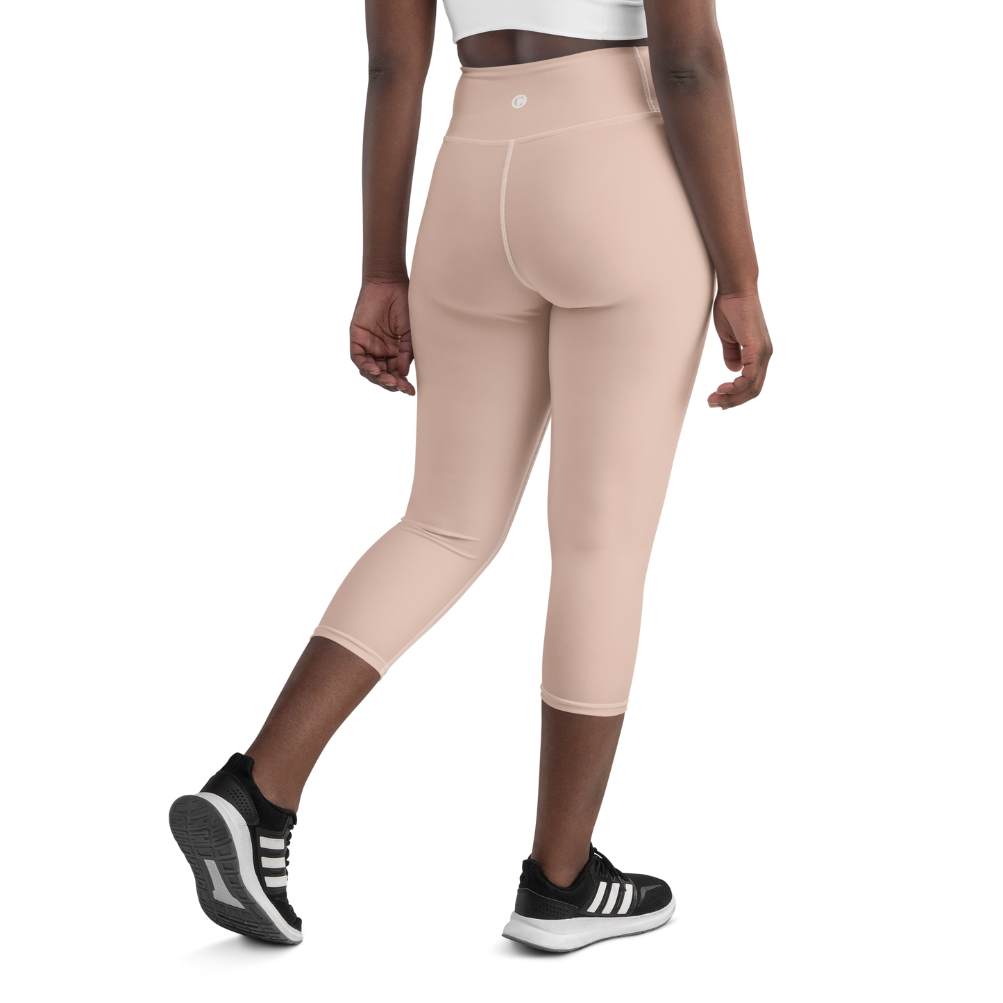 Michigan Upper Peninsula Yoga Capri Leggings (w/ UP Outline) | Rose Gold