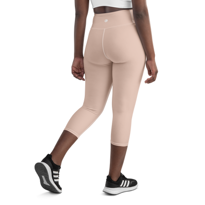 Michigan Upper Peninsula Yoga Capri Leggings (w/ UP Outline) | Rose Gold