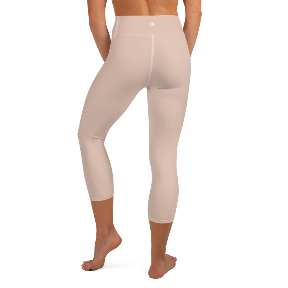 Michigan Upper Peninsula Yoga Capri Leggings (w/ UP Outline) | Rose Gold