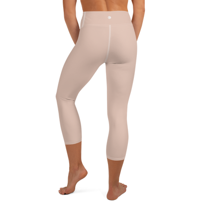 Michigan Upper Peninsula Yoga Capri Leggings (w/ UP Outline) | Rose Gold