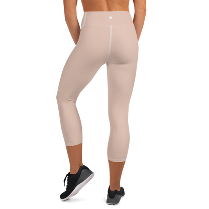 Michigan Upper Peninsula Yoga Capri Leggings (w/ UP Outline) | Rose Gold