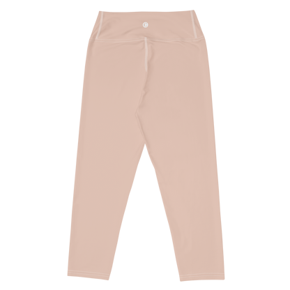 Michigan Upper Peninsula Yoga Capri Leggings (w/ UP Outline) | Rose Gold