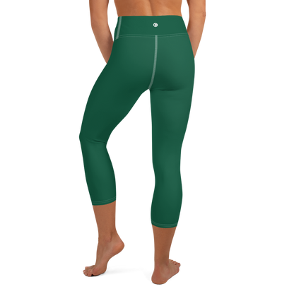 Michigan Upper Peninsula Yoga Capri Leggings (w/ UP Outline) | Superior Green