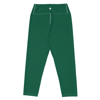 Michigan Upper Peninsula Yoga Capri Leggings (w/ UP Outline) | Superior Green