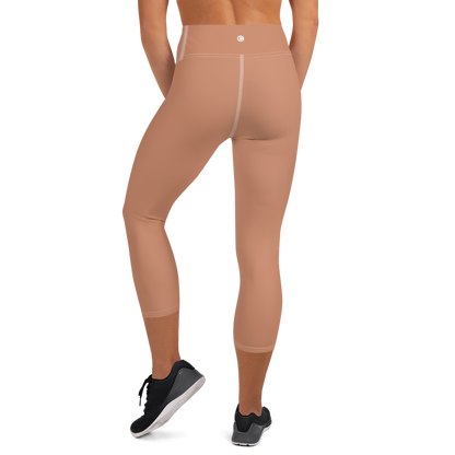 Michigan Upper Peninsula Yoga Capri Leggings (w/ UP Outline) | Copper Color