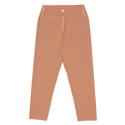 Michigan Upper Peninsula Yoga Capri Leggings (w/ UP Outline) | Copper Color