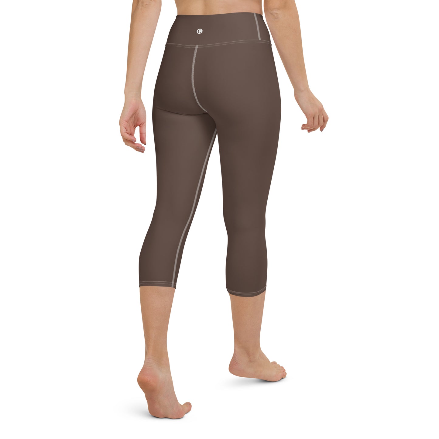 Michigan Upper Peninsula Yoga Capri Leggings (w/ UP Outline) | Hickory Color