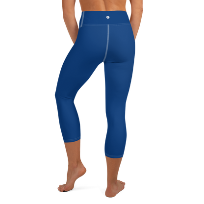 Michigan Upper Peninsula Yoga Capri Leggings (w/ UP Outline) | Dearborn Blue