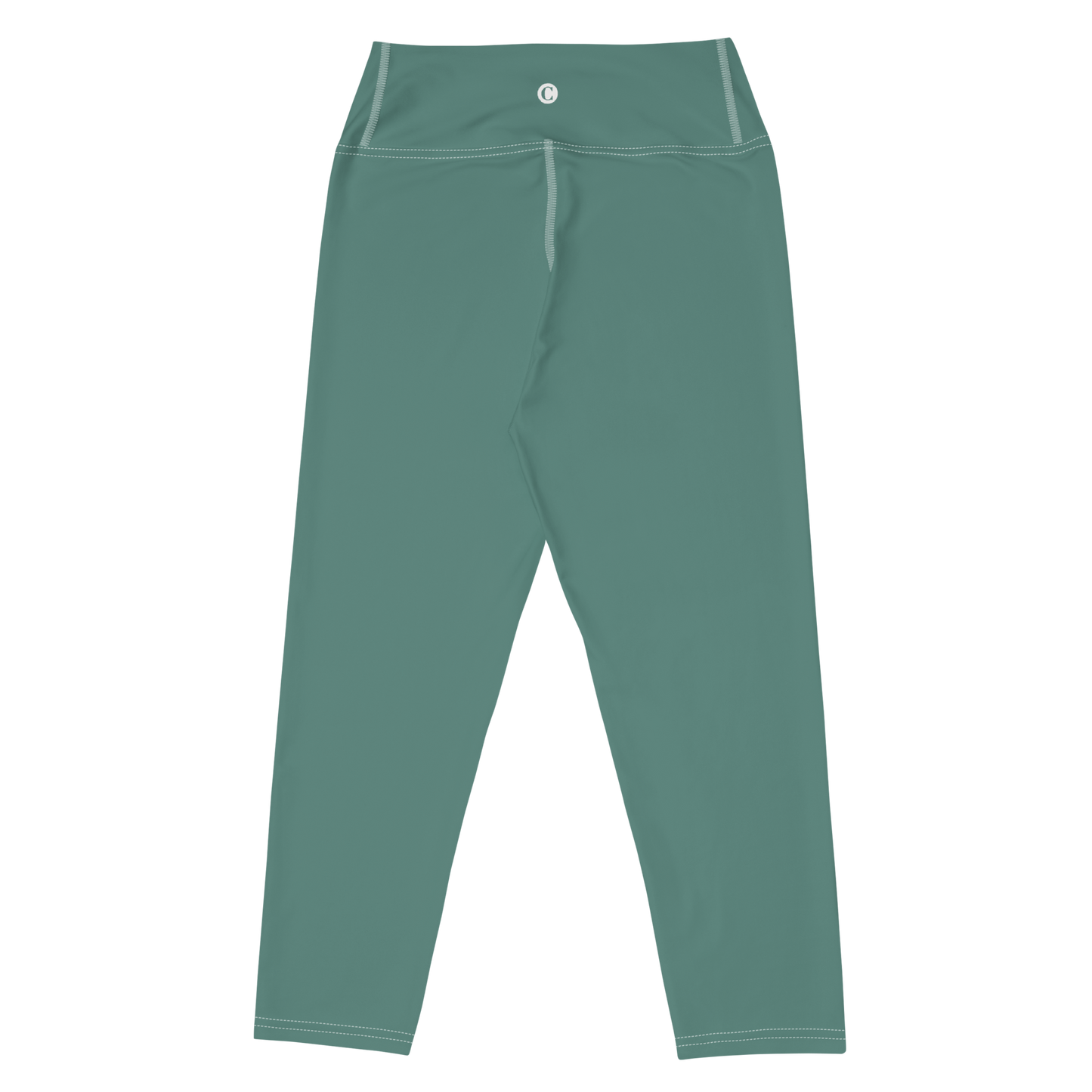 Michigan Upper Peninsula Yoga Capri Leggings (w/ UP Outline) | Copper Green