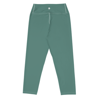 Michigan Upper Peninsula Yoga Capri Leggings (w/ UP Outline) | Copper Green