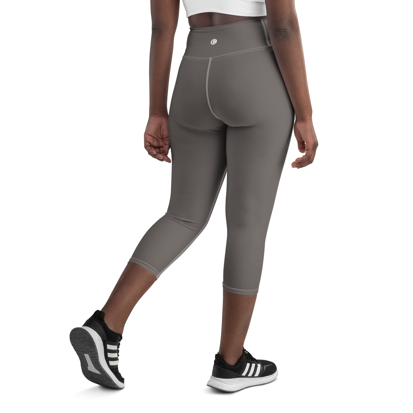 Michigan Upper Peninsula Yoga Capri Leggings (w/ UP Outline) | Warren Tank Grey