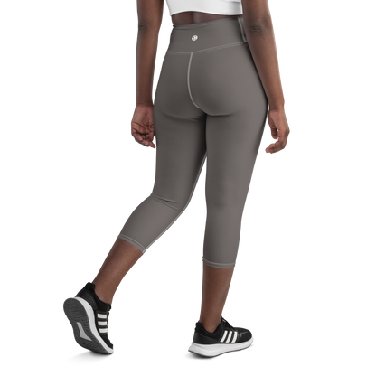 Michigan Upper Peninsula Yoga Capri Leggings (w/ UP Outline) | Warren Tank Grey