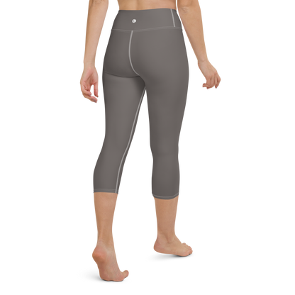 Michigan Upper Peninsula Yoga Capri Leggings (w/ UP Outline) | Warren Tank Grey