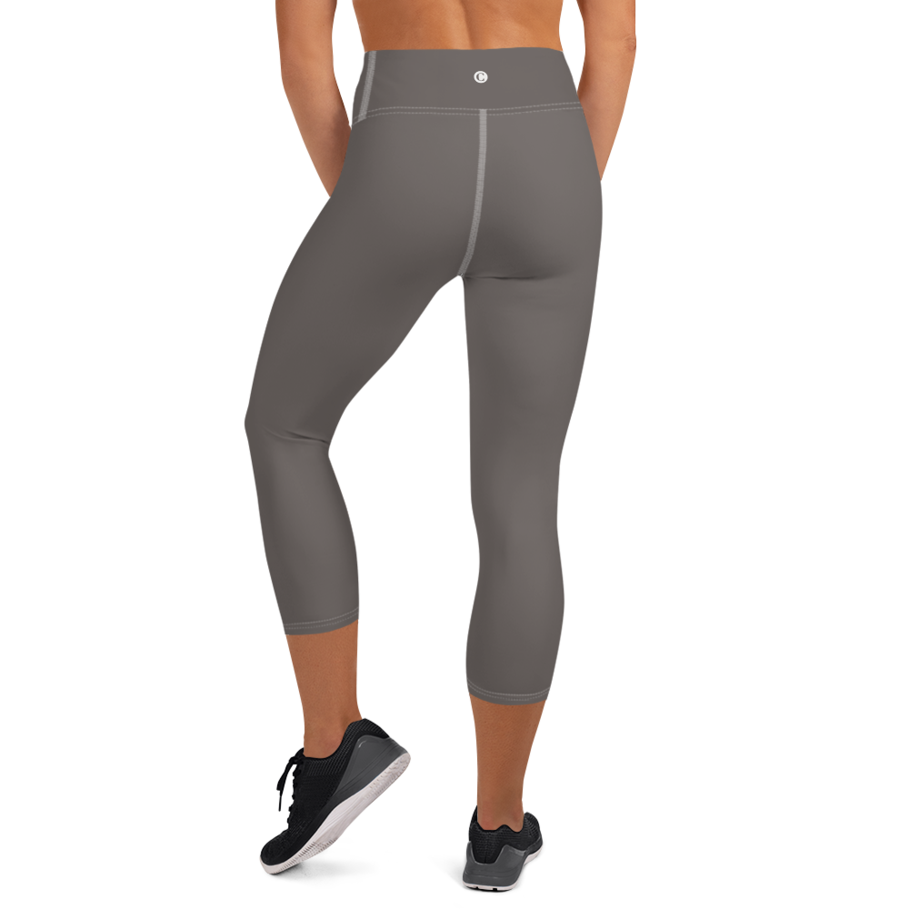 Michigan Upper Peninsula Yoga Capri Leggings (w/ UP Outline) | Warren Tank Grey