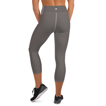 Michigan Upper Peninsula Yoga Capri Leggings (w/ UP Outline) | Warren Tank Grey