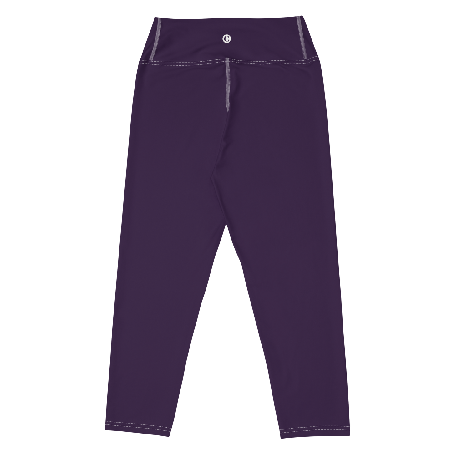 Michigan Upper Peninsula Yoga Capri Leggings (w/ UP Outline) | Blackcurrant