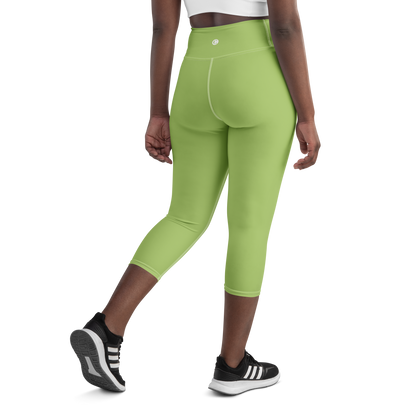 Michigan Upper Peninsula Yoga Capri Leggings (w/ UP Outline) | Gooseberry Green