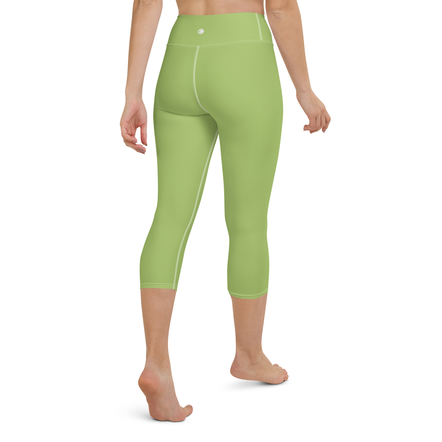 Michigan Upper Peninsula Yoga Capri Leggings (w/ UP Outline) | Gooseberry Green