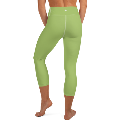 Michigan Upper Peninsula Yoga Capri Leggings (w/ UP Outline) | Gooseberry Green