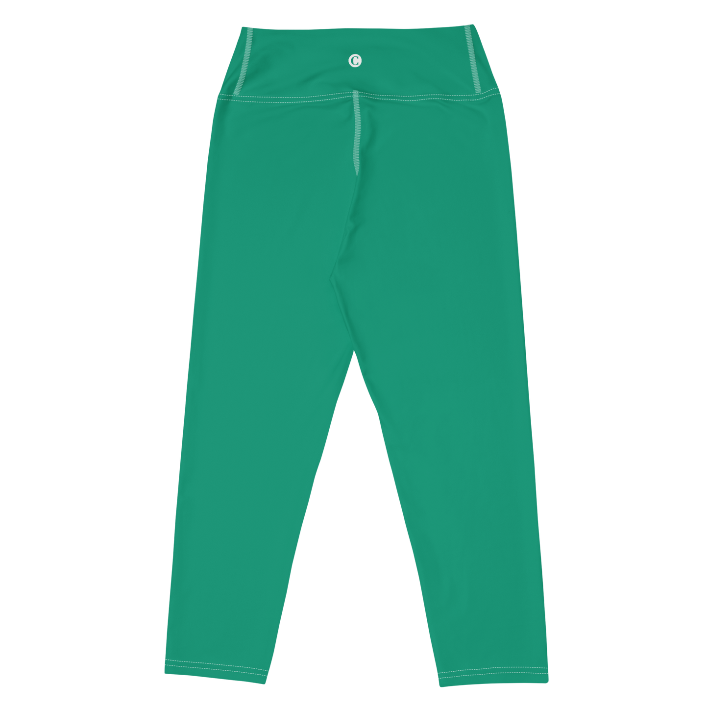 Michigan Upper Peninsula Yoga Capri Leggings (w/ UP Outline) | Emerald Green