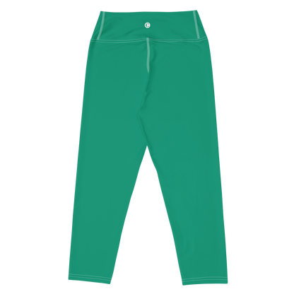 Michigan Upper Peninsula Yoga Capri Leggings (w/ UP Outline) | Emerald Green