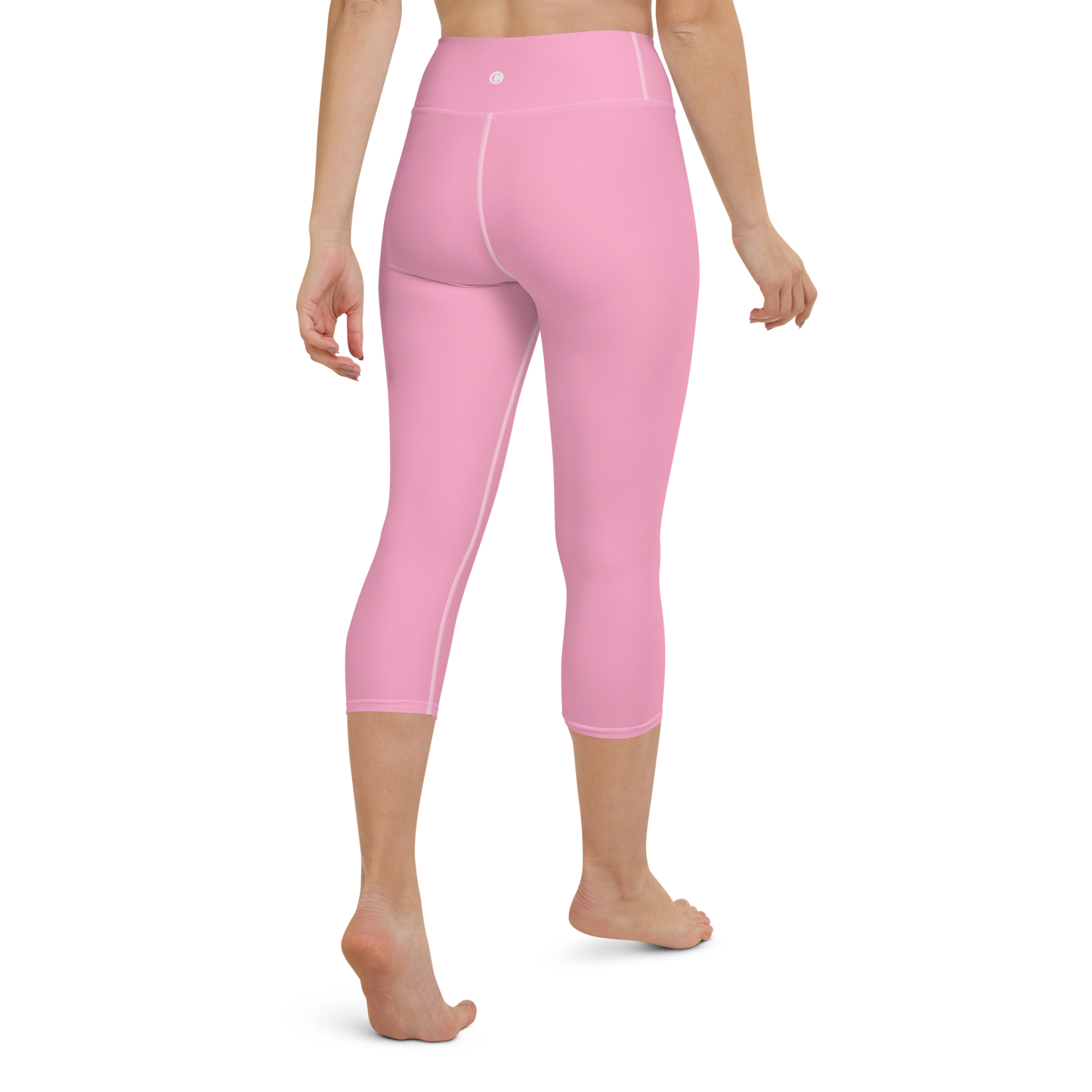 Michigan Upper Peninsula Yoga Capri Leggings (w/ UP Outline) | '67 Caddie Pink