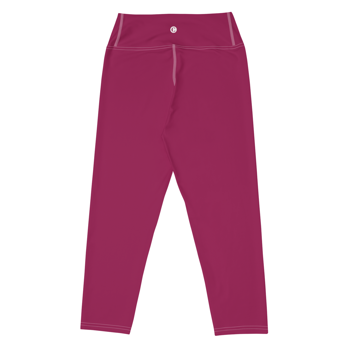 Michigan Upper Peninsula Yoga Capri Leggings (w/ UP Outline) | Ruby Red