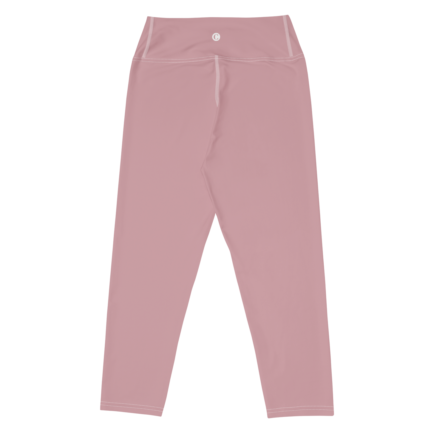 Michigan Upper Peninsula Yoga Capri Leggings (w/ UP Outline) | Cherry Blossom Pink