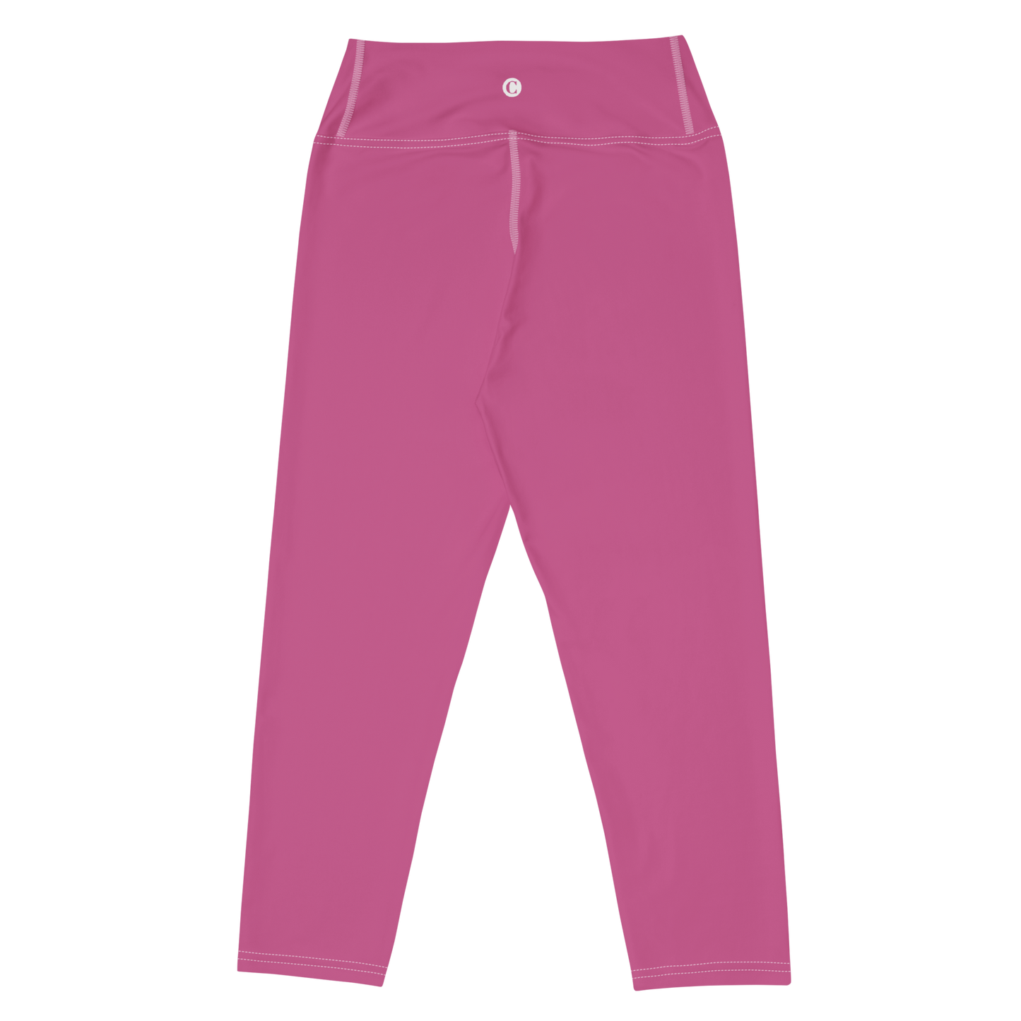 Michigan Upper Peninsula Yoga Capri Leggings (w/ UP Outline) | Apple Blossom Pink