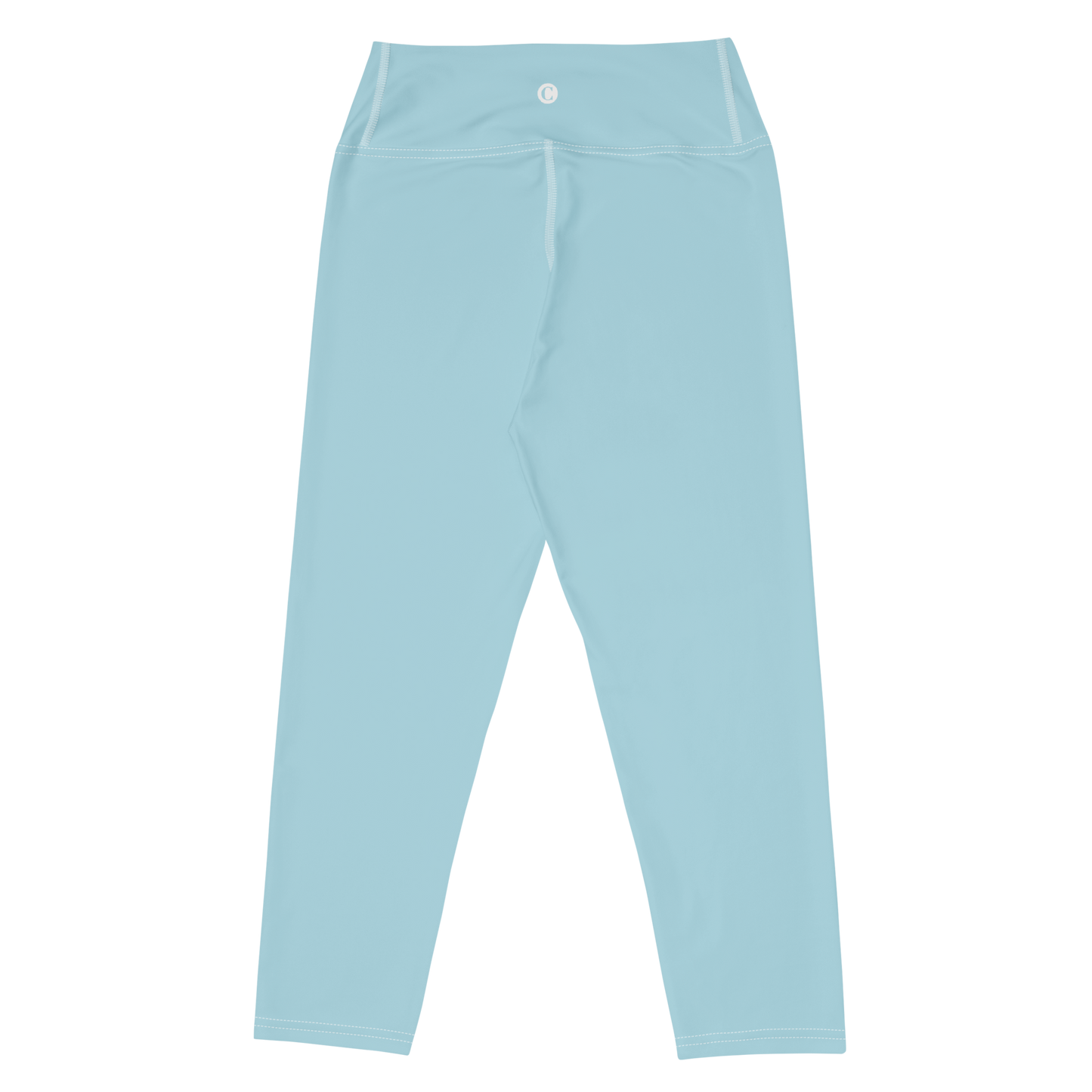 Michigan Upper Peninsula Yoga Capri Leggings (w/ UP Outline) | '58 Caddie Blue