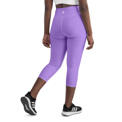 Michigan Upper Peninsula Yoga Capri Leggings (w/ UP Outline) | Lavender