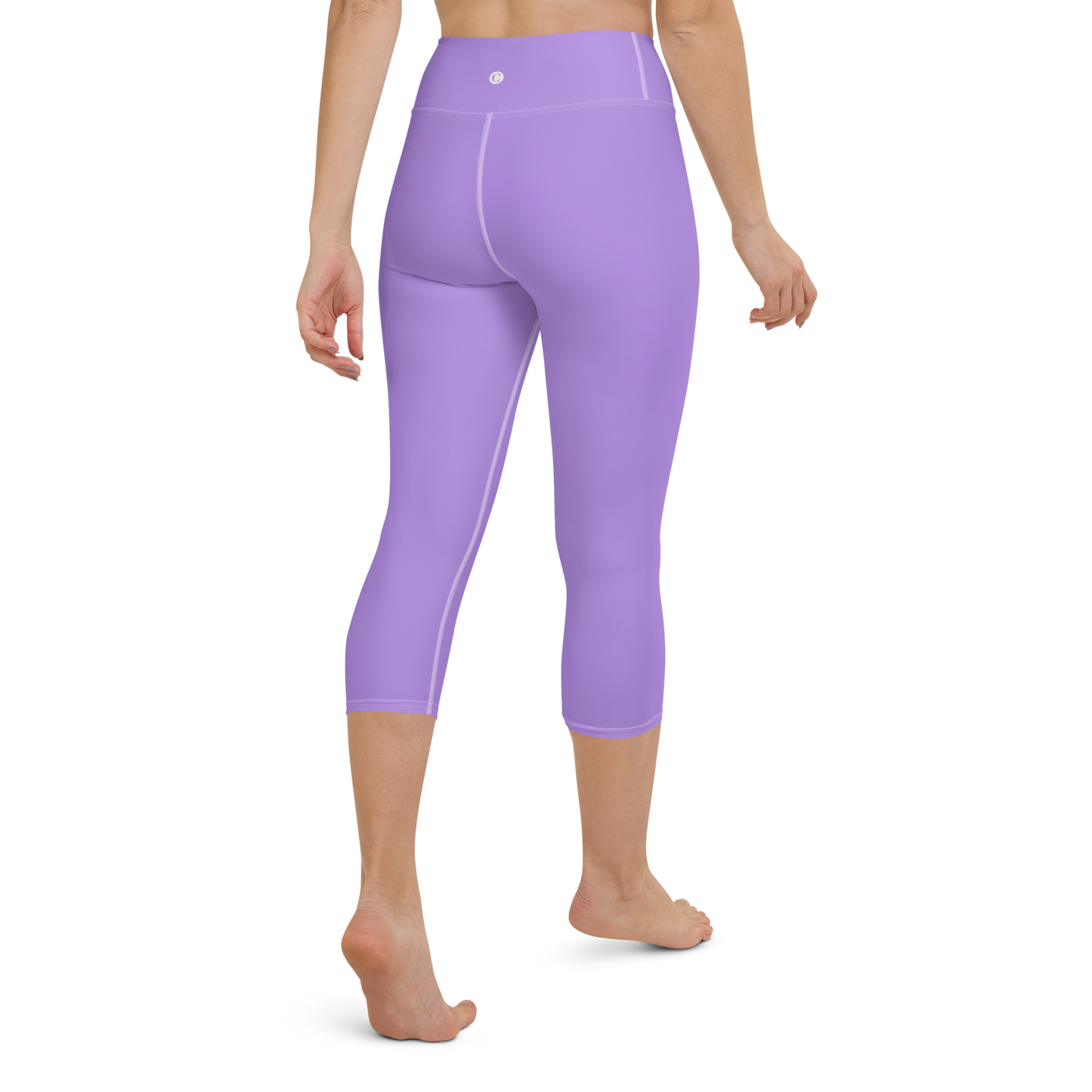 Michigan Upper Peninsula Yoga Capri Leggings (w/ UP Outline) | Lavender