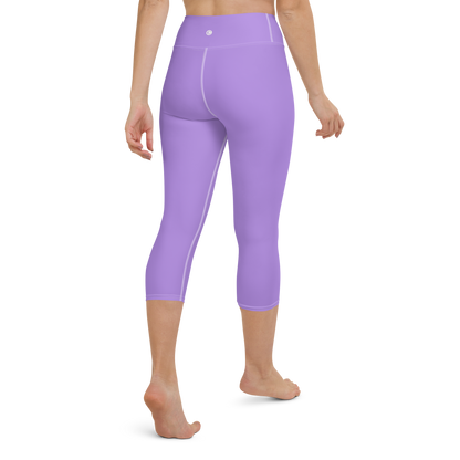 Michigan Upper Peninsula Yoga Capri Leggings (w/ UP Outline) | Lavender