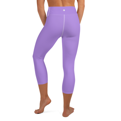 Michigan Upper Peninsula Yoga Capri Leggings (w/ UP Outline) | Lavender